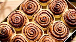 Cinnamon rolls with cotton dough like clouds