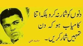 دنوں کو شمار نہ کرو بلکہ اتنے کامیاب ہو جاؤ کہ دن تمہیں شمار کریں
