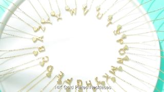 JECOMY Dainty Initial Necklaces for Women 14K Gold Plated Heart Letter