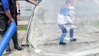Zorbing New Getting in a zorbing ball