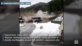 Video shows dramatic landslide during deadly Japanese earthquake