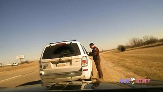 Wild Dashcam Video Shows Oklahoma Trooper Thrown From Side of Highway Crash.