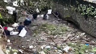 120 full time river warriors cleaning 200 rivers on a daily basis in Indonesia on a mission to stop plastic from going into the ocean