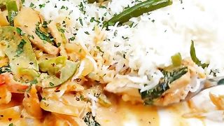 Restaurant Style Creamy Chicken Curry With Rice