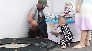 My grandson play