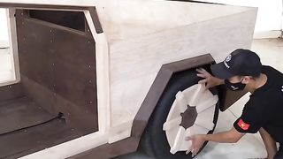 Ultimate Art Of Making Wooden Cars - Building Tesla Cybertruck P3 #homemade