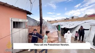Palestinian boy named 'Newton of Gaza' generates electricity amidst ruins of war.