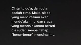 Cinta itu adalah do'a, do'a itu adalah cinta