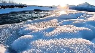 Amazing view of snow with sun