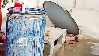 Taking a bath