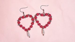 Diy heart pearl earrings