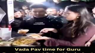 Saiee Manjrekar & Guru Randhawa enjoying Mumbai Vada Pav Viral Masti Bollywood