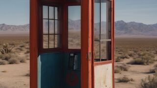 phone booth in the desert