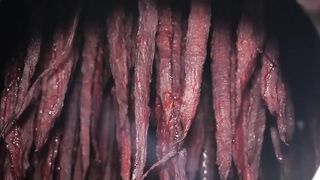 Amazing Korean jerky factory.