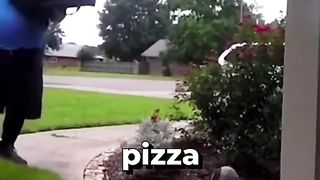 veja esse entregador de pizza nesta casa
