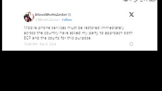 Bilawal Bhutto announced legal action on the shutdown of mobile phone service
