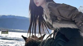 This snowy mountain and the galloping horses are both free, and so am I