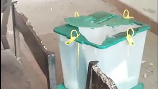 NA 233 Landhi Armed men broke into the polling station and broke the ballot boxes