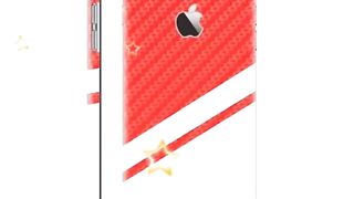 VCAREGADGETS Limited Rally TiltSkin Compatible with iPhone 6 (4.7) or i-Phone 6s (4.7) Carbon Fibre Skin - Red White - Back and Sides only (V198)