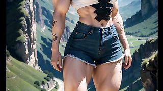 AI LookBook Muscle Girl ｜ Girl Flexing Biceps ｜ Female Biceps #fitness(58)