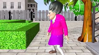 Scary Teacher 3D Ice Scream 3 Rescue Child Miss T on Street with Speed Granny and Black Bull