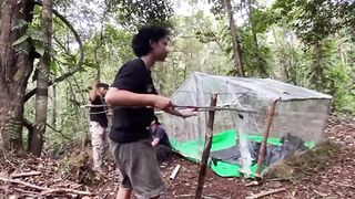 Episode 2. Camping in the Indonesian Floret using a plastic house!
