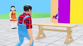 Scary Teacher 3D vs Squid Game Jump Balloon Mask Escape Wooden Door 5 Times Challenge Granny Loser