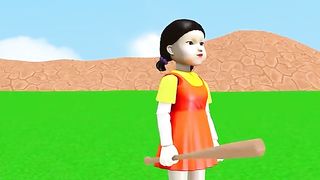 Scary Teacher 3D vs Squid Game Control Aircraft Through Wooden Nail Level Max 5 Times Challenge