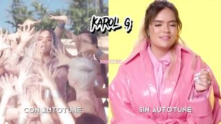 Autotune VS Voz Real-Rosalía-Karol G and Becky GB