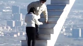 Stairs on a cliff edge, Henan Province, China. Would you try this?