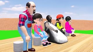 Scary Teacher 3D vs Squid Game Break Wooden Door Lock 5 Times Challenge Tani vs 2 Neighbor Winning