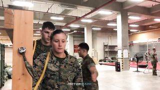 US Marines Paratroopers Jump from KC-130 Hercules and UH
