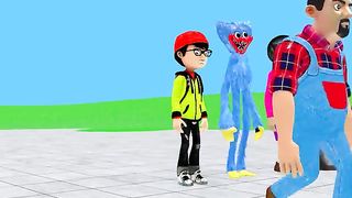 Scary Teacher 3D vs Squid Game Nailing Wooden Door Challenge 5 Times Miss T vs 2 Neighbor Win