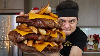 Matt stonie Massive A5 WAGYU steak REVERSE Sandwich