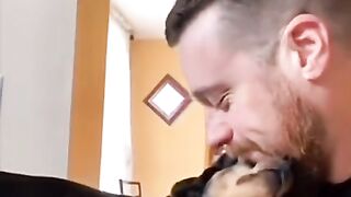 dog reacting to love