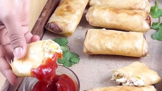 Chicken cheese spring rolls