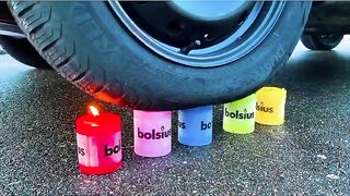 Esmagando coisas crocantes e macias de carro! - EXPERIMENTO: CARRO VS GELO GIGANTE