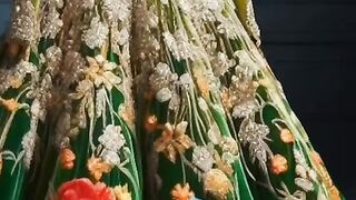Parrot coloured wedding dress ????
