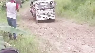 #omg  the man got crush by the truck crazy!!!!