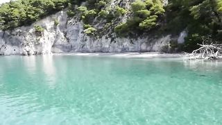 Drone video sea waves