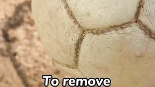 How to remove a football ⚽️ puncture (without breaking the skin)#shorts #football