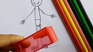 Apontando os lápis de cor