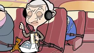Moment saat Mr. Bean mendengarkan musik di dalam bis