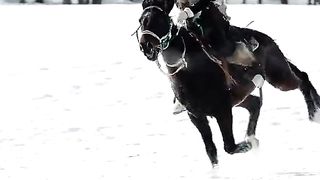 Beautiful girl ride horse