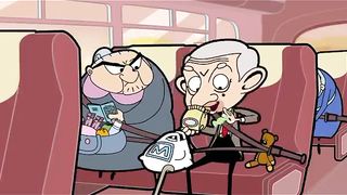 Karena ulah Mr. Bean, menyebabkan ban Bis meletus