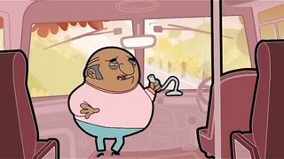 Moment saat Mr. Bean menghibur para penumpang Bis