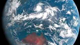 24 hours on Earth as seen from geostationary orbit, captured by a weather satellite