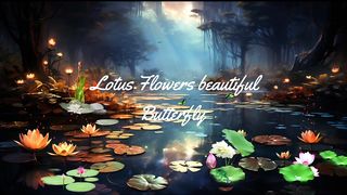 Lotus Flowers butterflies fireflies