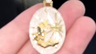 Real Gold & Natural Diamond Praying Hands, Cross & Bible Medallion
