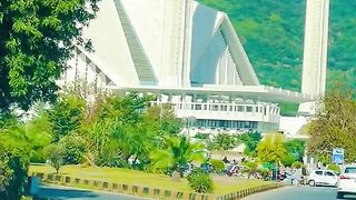 Beautiful view on fasil mosque on islambad Pakistan